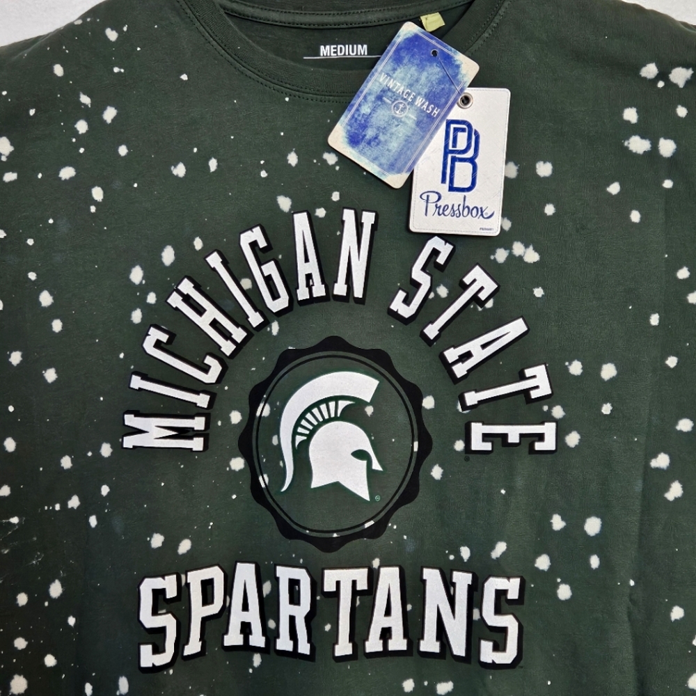 NWT Michigan State University Men's Pressbox Tee Size Medium MSU